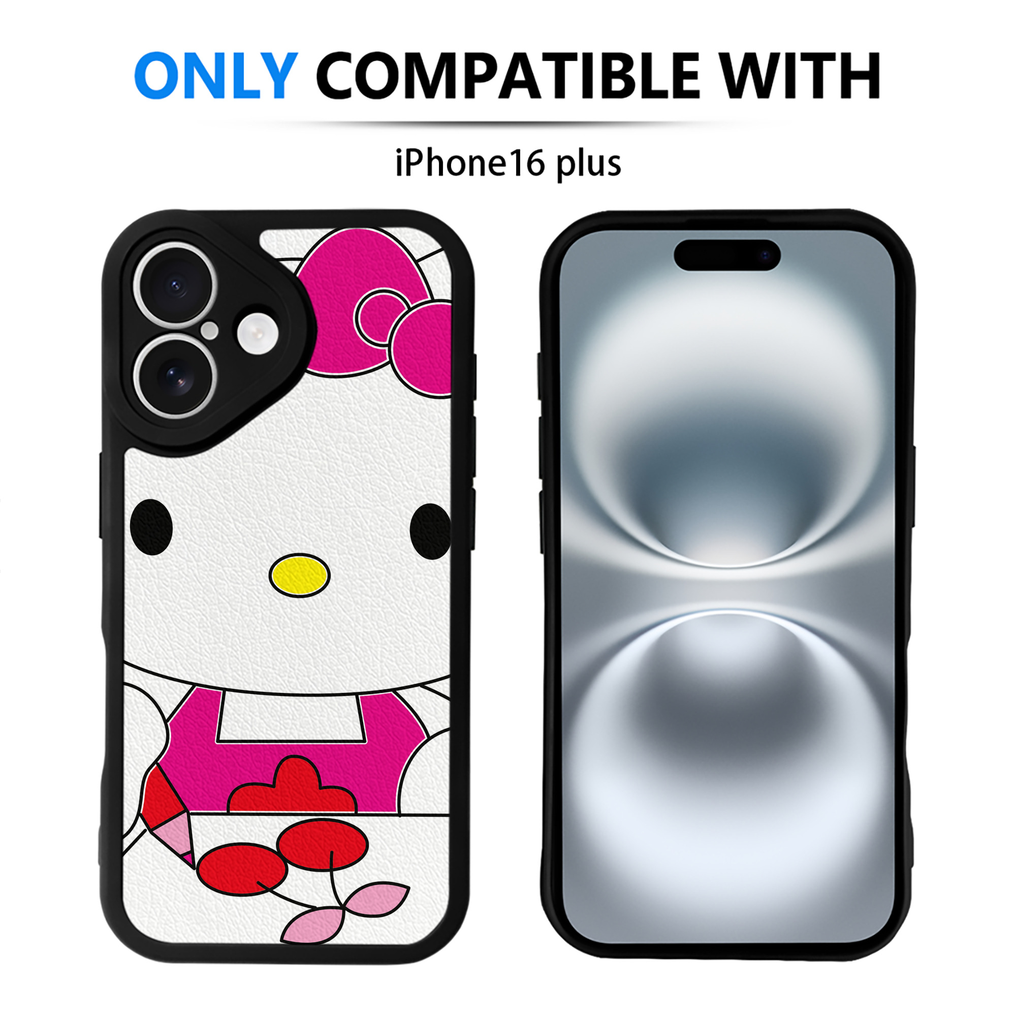 （画像用） Hello Kitty ハローキティ 【iPhone 16シリーズ対応】シリコンスマホケース（レザー調） 材質：シリコン